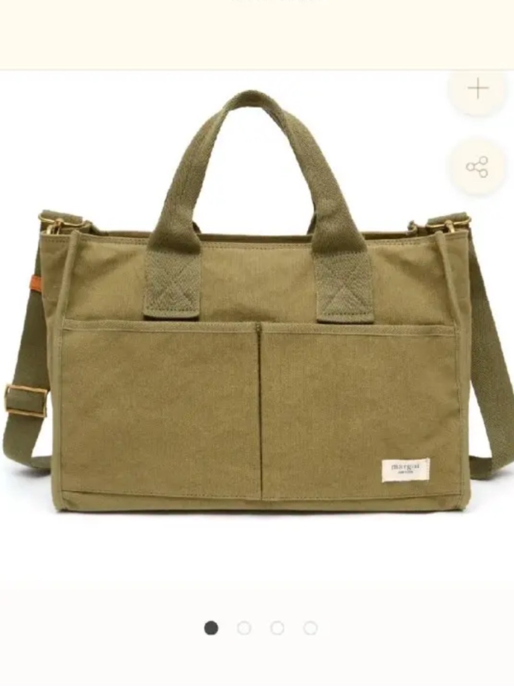 Margot New York Olive Green Canvas Satchel
